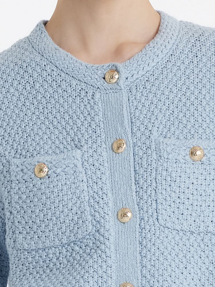 Cárdigan de punto - Trabajo abierto-Cardigan-VyFlair
