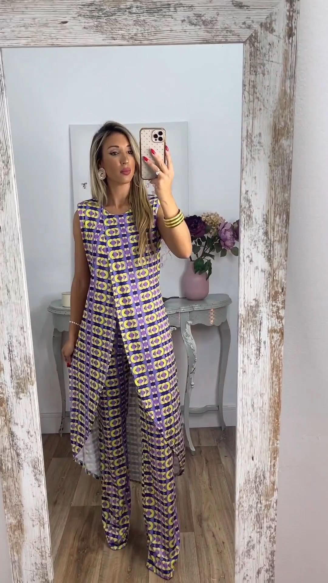 Bumala - traje cómodo impreso-comfy suit-VyFlair