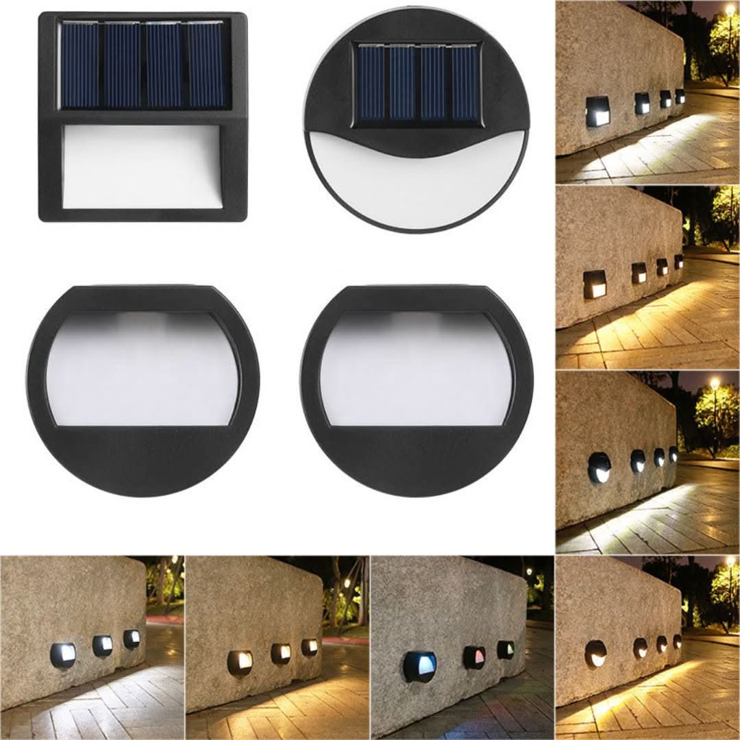 Ecobright: luces de patio solar LED impermeables para exteriores, redondos y cuadrados-Wall light-VyFlair
