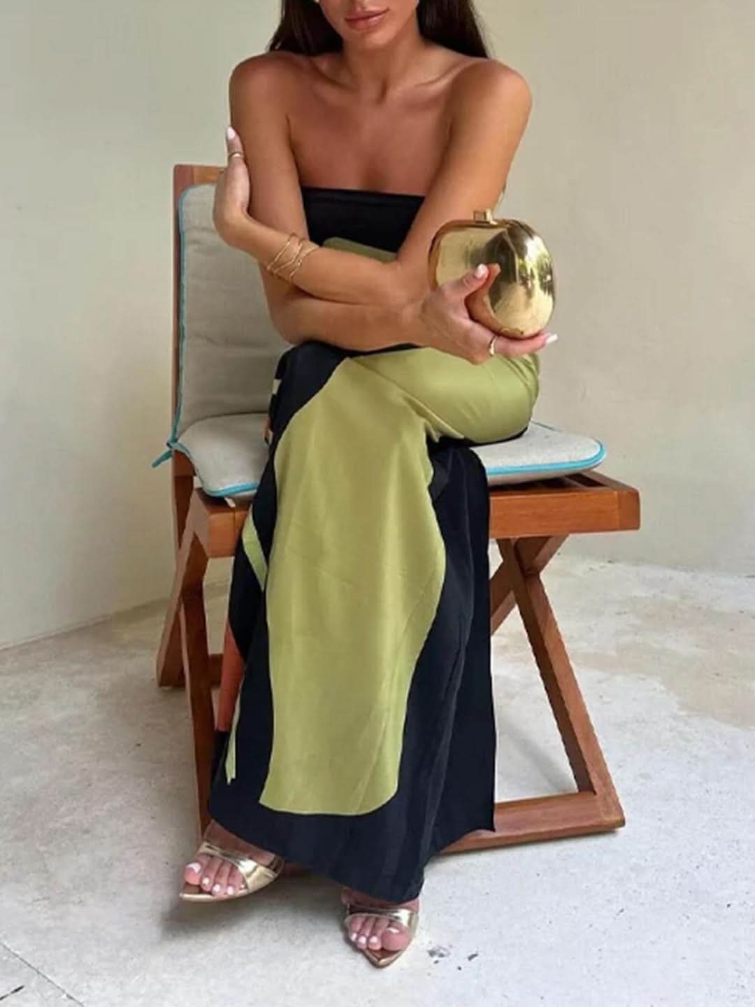 Vestido maxi - sin mangas y hombro-Dresses-VyFlair