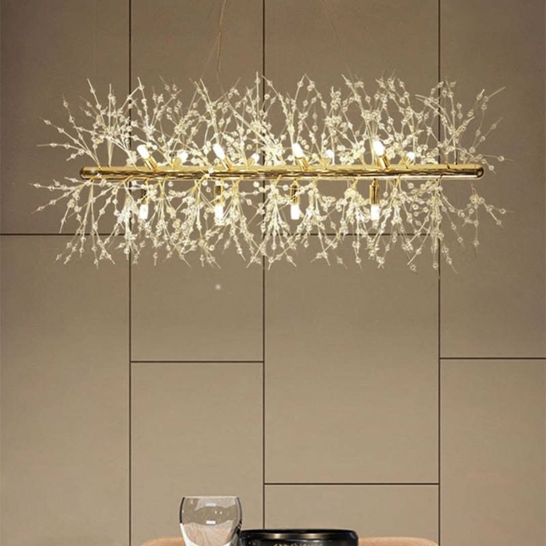 Luces colgantes de Lili Diseño LED White Gold Metal Sala de estar de comedor-Ceiling lamps-VyFlair