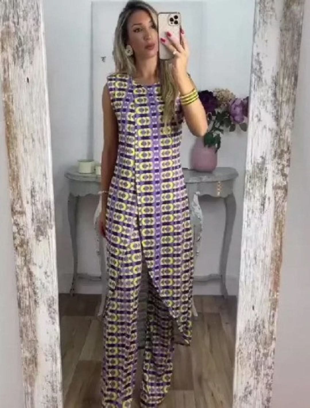 Bumala - traje cómodo impreso-comfy suit-VyFlair