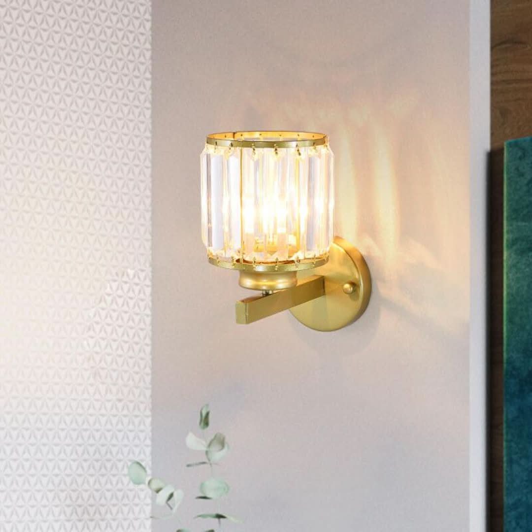Cristalux - Lámpara de pared de cristal moderna con 1 luz y brazo-Wall lamps & Ceiling lamps-VyFlair