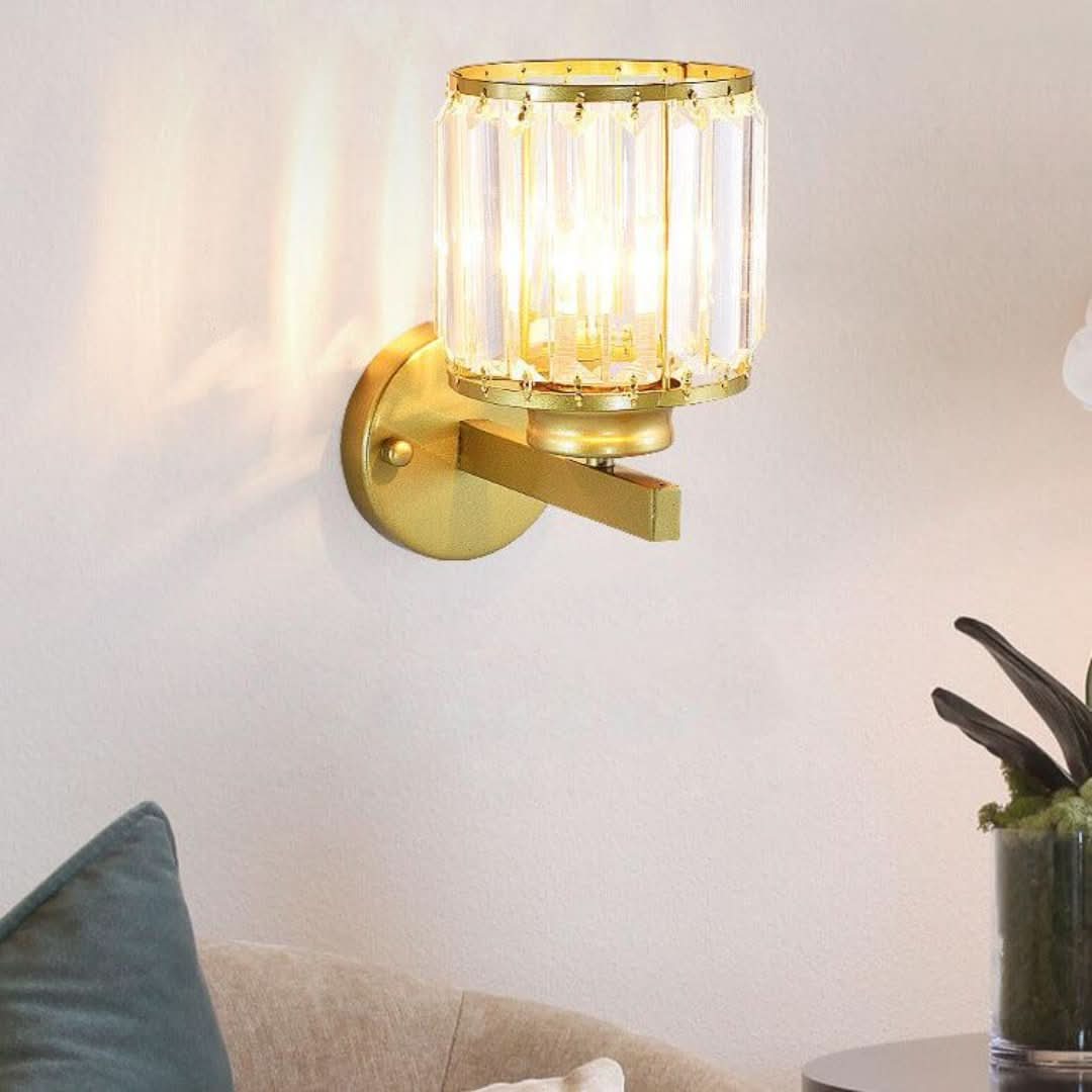 Cristalux - Lámpara de pared de cristal moderna con 1 luz y brazo-Wall lamps & Ceiling lamps-VyFlair