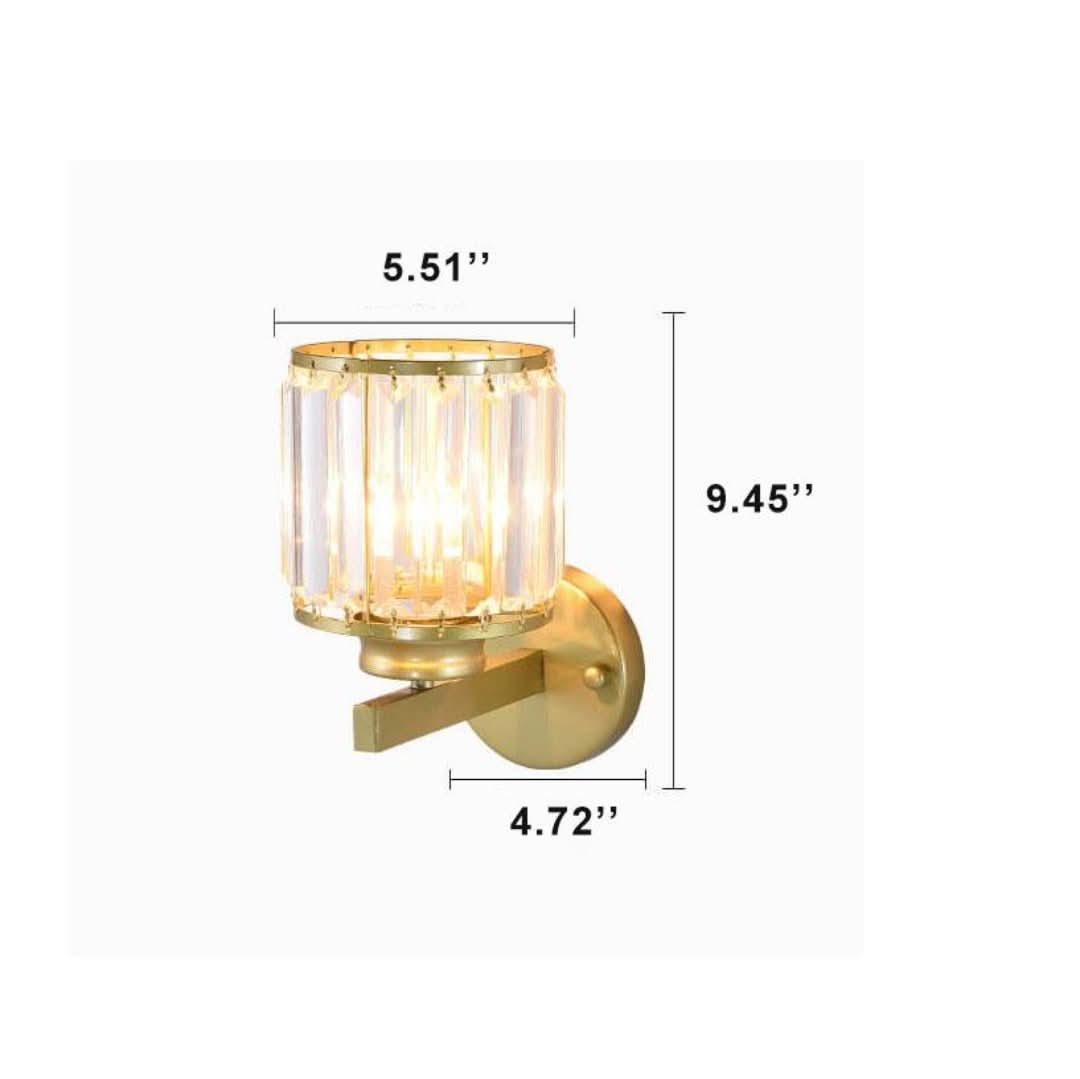 Cristalux - Lámpara de pared de cristal moderna con 1 luz y brazo-Wall lamps & Ceiling lamps-VyFlair