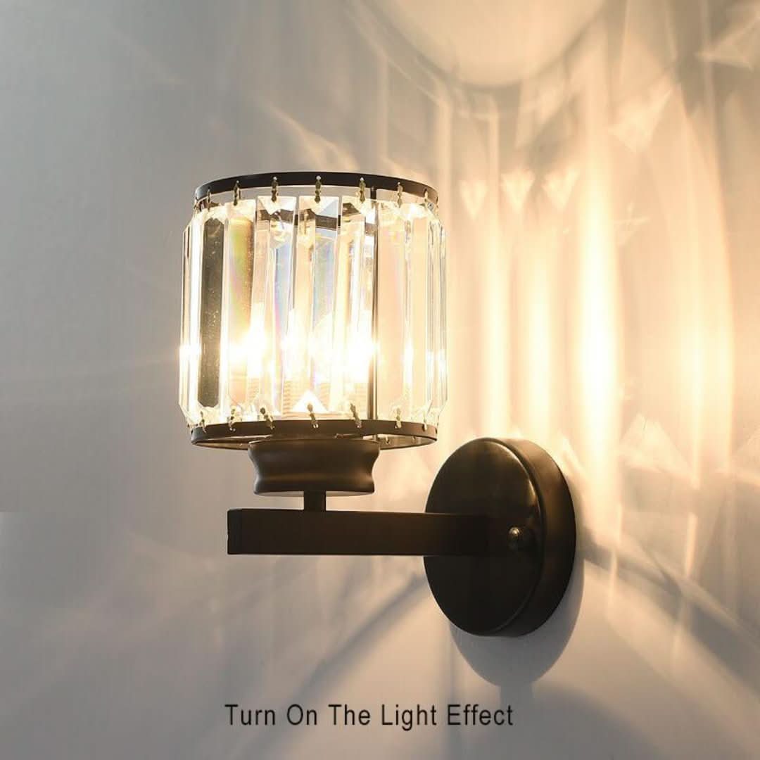 Cristalux - Lámpara de pared de cristal moderna con 1 luz y brazo-Wall lamps & Ceiling lamps-VyFlair