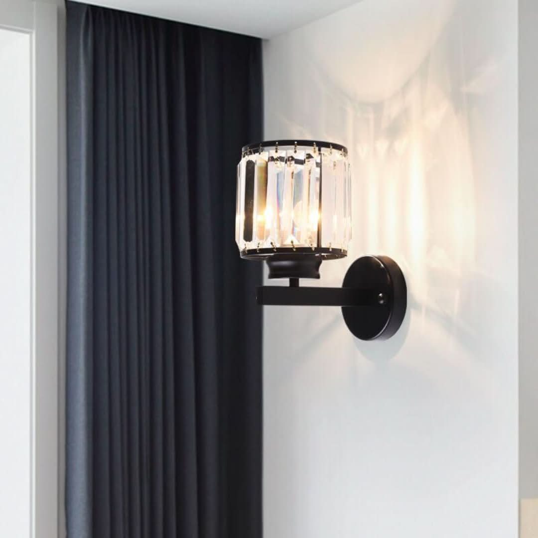 Cristalux - Lámpara de pared de cristal moderna con 1 luz y brazo-Wall lamps & Ceiling lamps-VyFlair