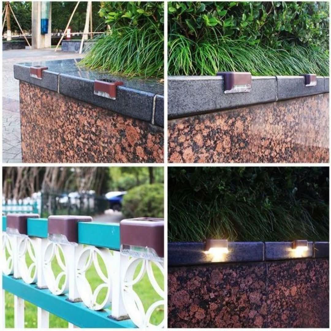 Iluminación solar de escaleras al aire libre (4 piezas)-Outdoor Lighting-VyFlair