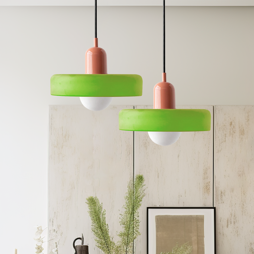 Lámpara colgante Bauhaus | Vidrio de color-Wall lamps & Ceiling lamps-VyFlair