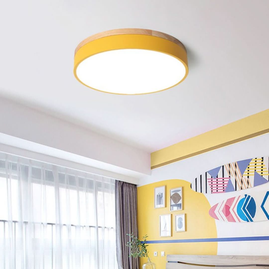 Morandi Lámpara de techo moderna sala de estar de madera de metal gris blanco-Ceiling lamps-VyFlair