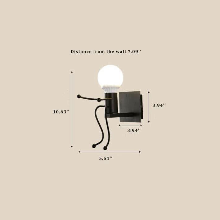 Artivillain - Forjada lámpara de pared de hierro con 1 luz-Wall lamps & Ceiling lamps-VyFlair