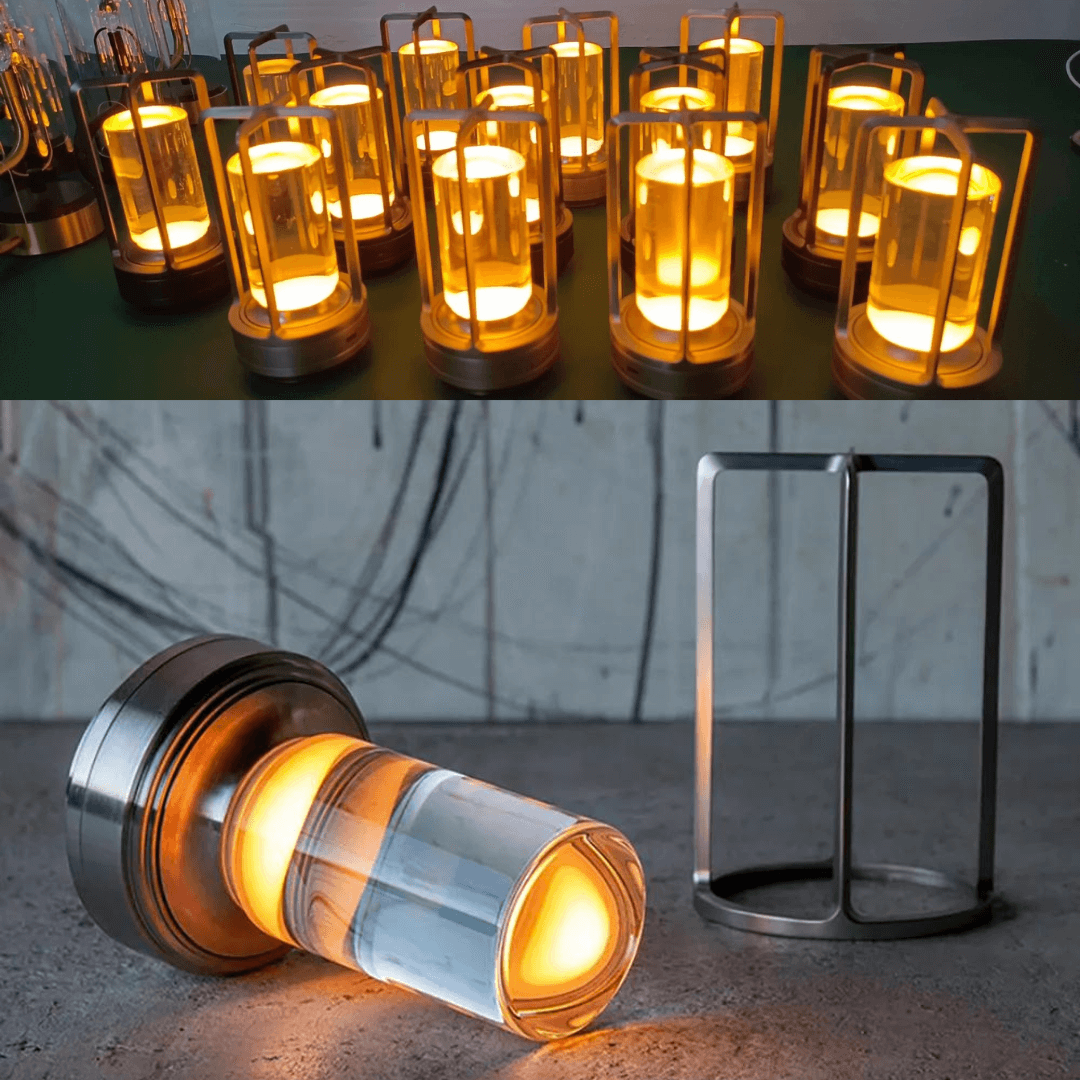 Lámpara de mesa de linterna de cristal: ¡hazlo acogedor de una manera única!-Table lamp-VyFlair