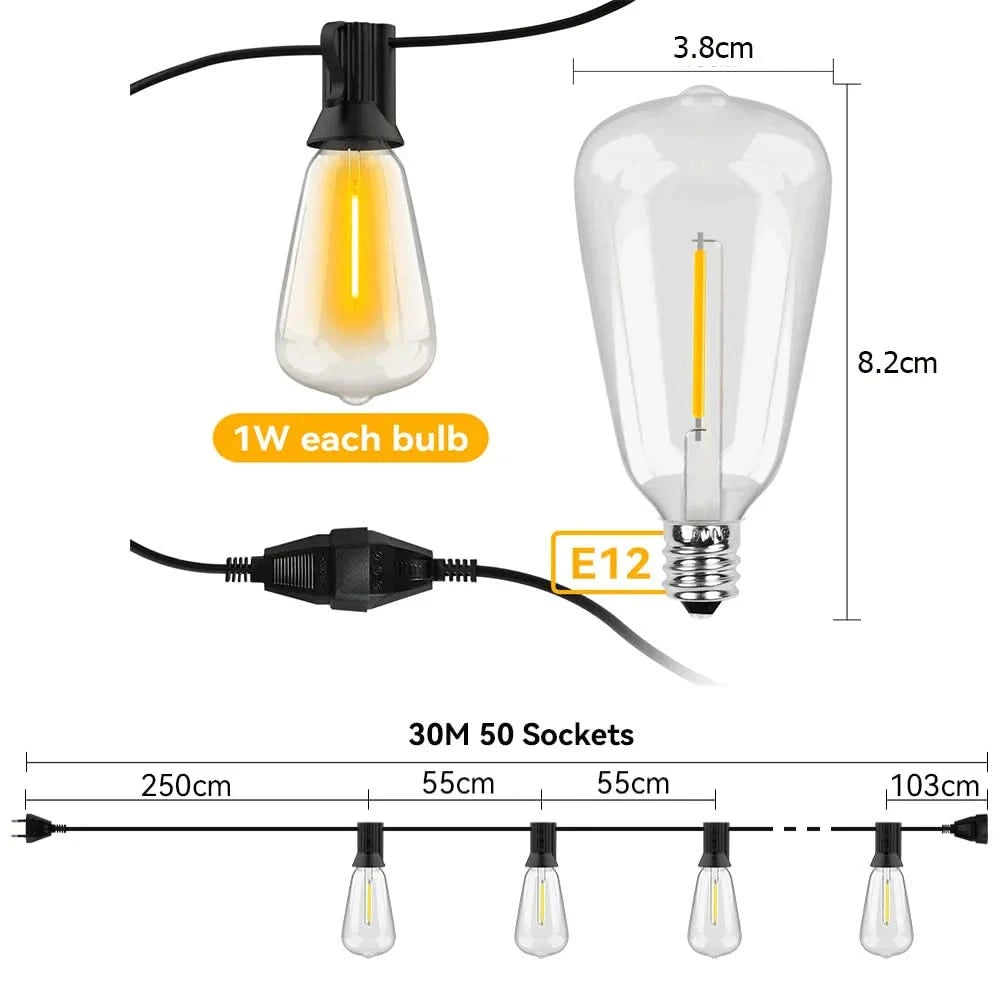 Lumirain - guirnalda de luz LED impermeable-Outdoor lighting-VyFlair