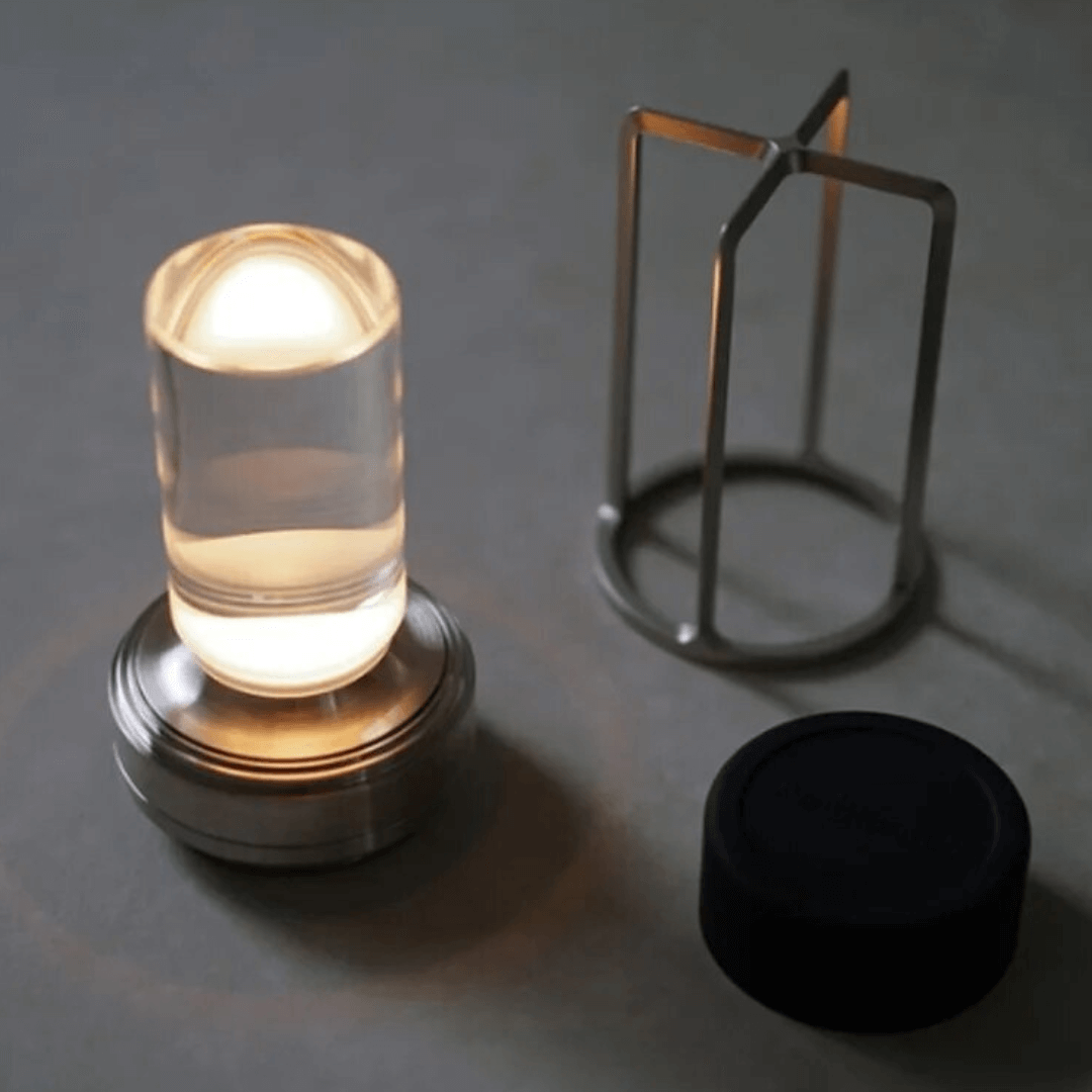 Lámpara de mesa de linterna de cristal: ¡hazlo acogedor de una manera única!-Table lamp-VyFlair