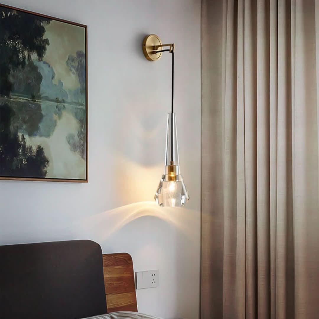 CrystalGlow - Lámpara de pared geométrica moderna-Wall lamps & Ceiling lamps-VyFlair