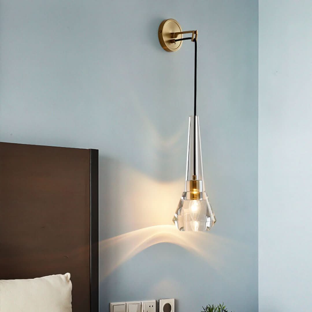 CrystalGlow - Lámpara de pared geométrica moderna-Wall lamps & Ceiling lamps-VyFlair