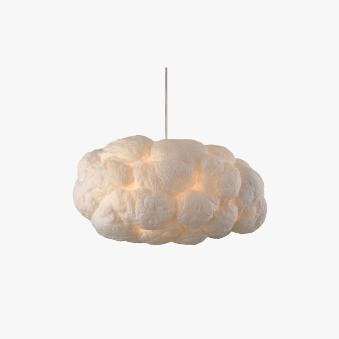 Lámpara colgante LED LED de diseño minori PVC/Cotton White-Ceiling lamps-VyFlair
