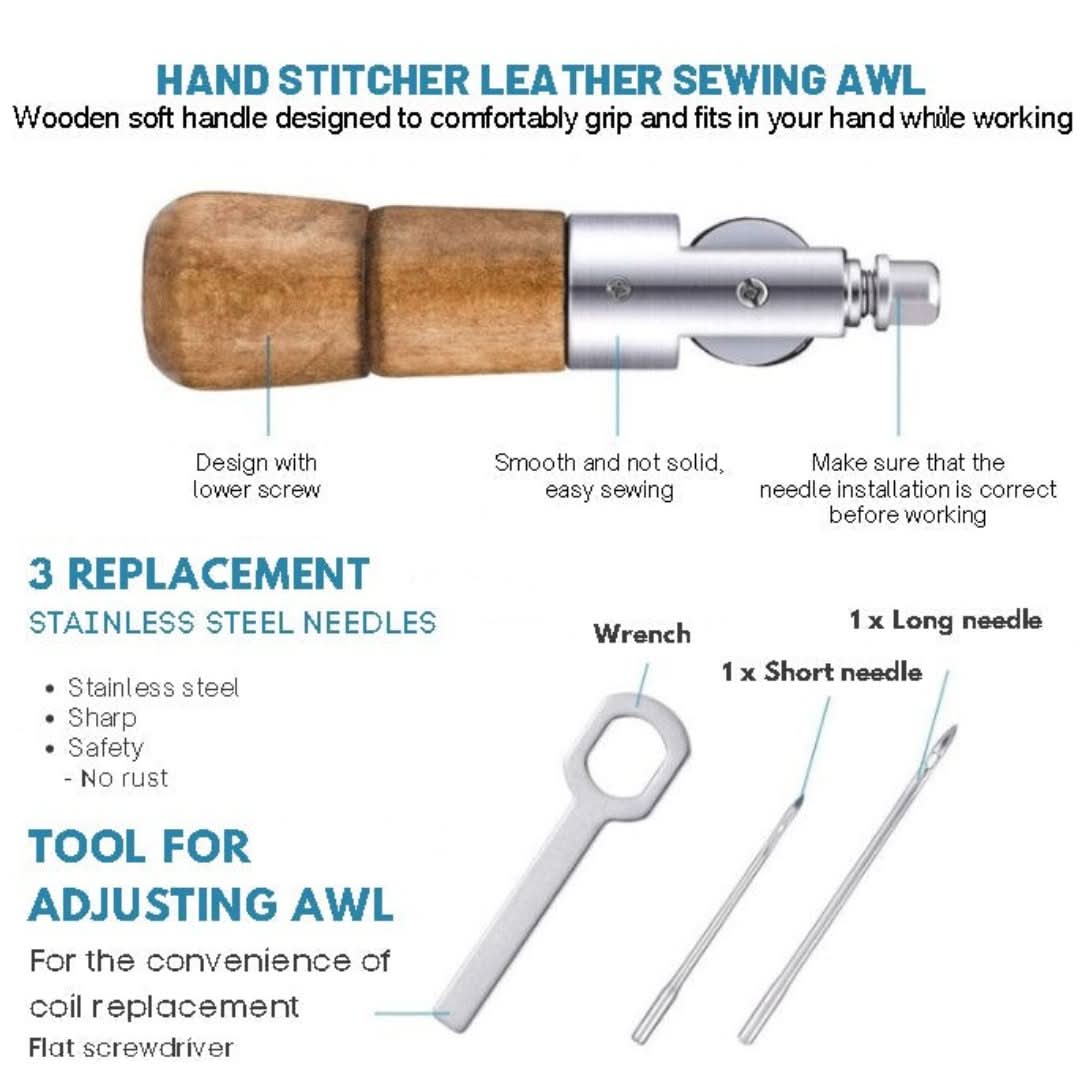 Puntadas de costura de la artesan de cuero Herramientas de aguja para recoger-Needle Tools-VyFlair