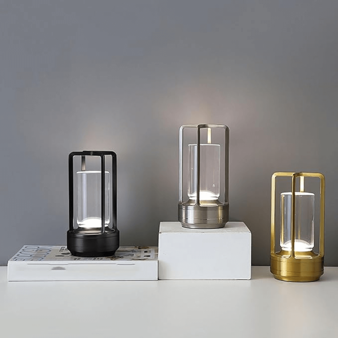Lámpara de mesa de linterna de cristal: ¡hazlo acogedor de una manera única!-Table lamp-VyFlair