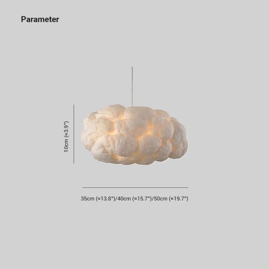 Lámpara colgante LED LED de diseño minori PVC/Cotton White-Ceiling lamps-VyFlair