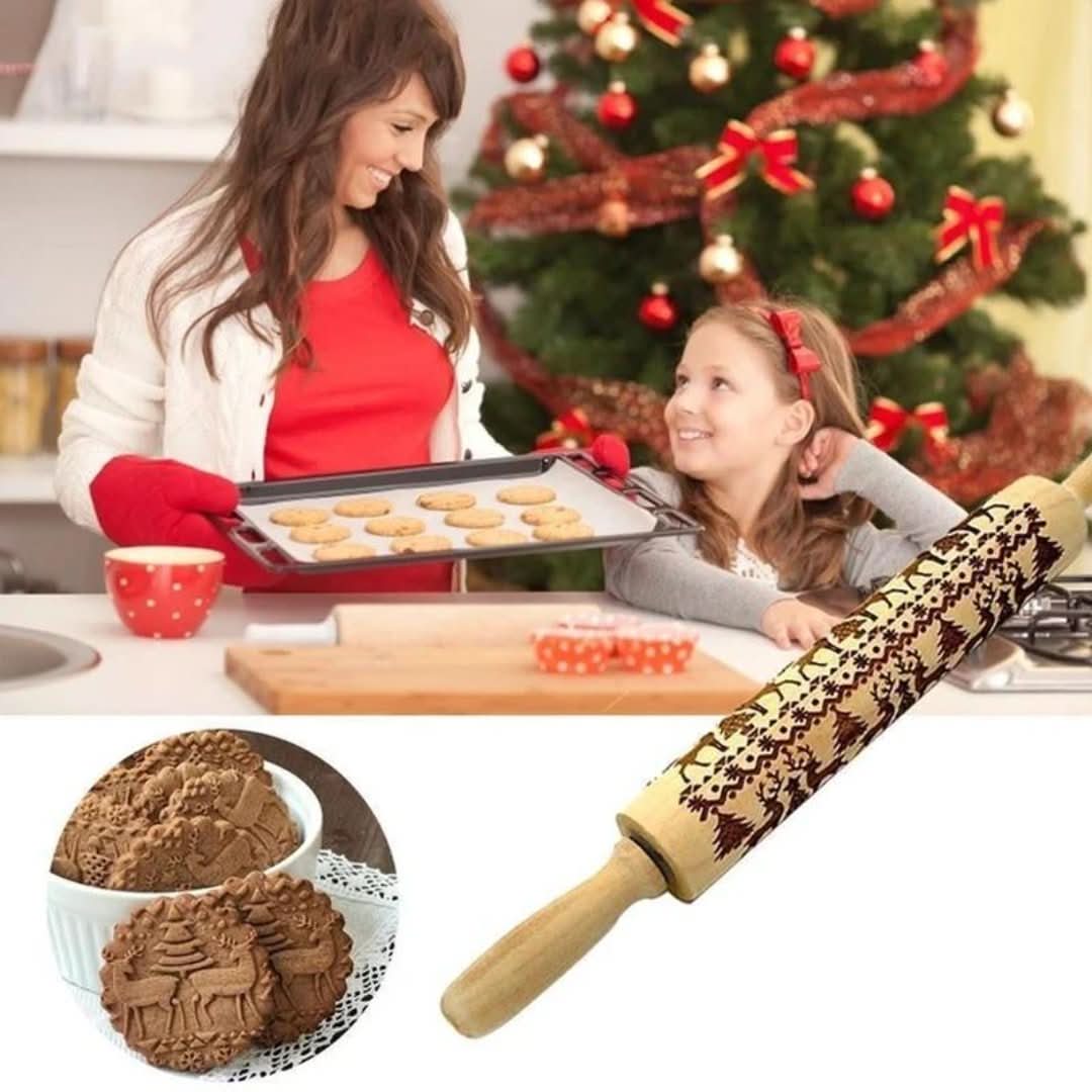 Roller de masa con impresión navideña-Kitchen & Dining-VyFlair