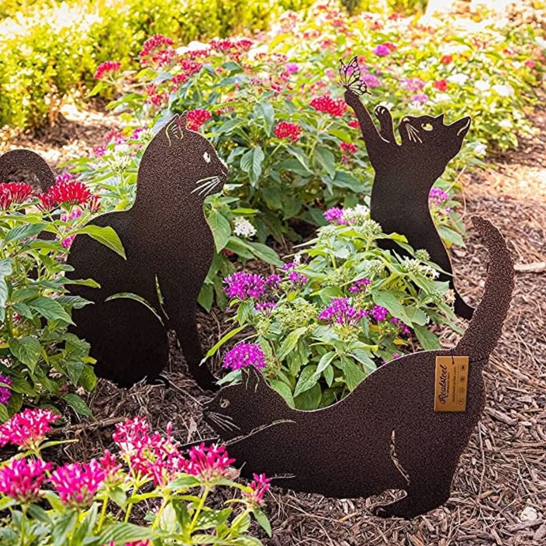 Decoración del jardín de metal de gato-garden decor-VyFlair