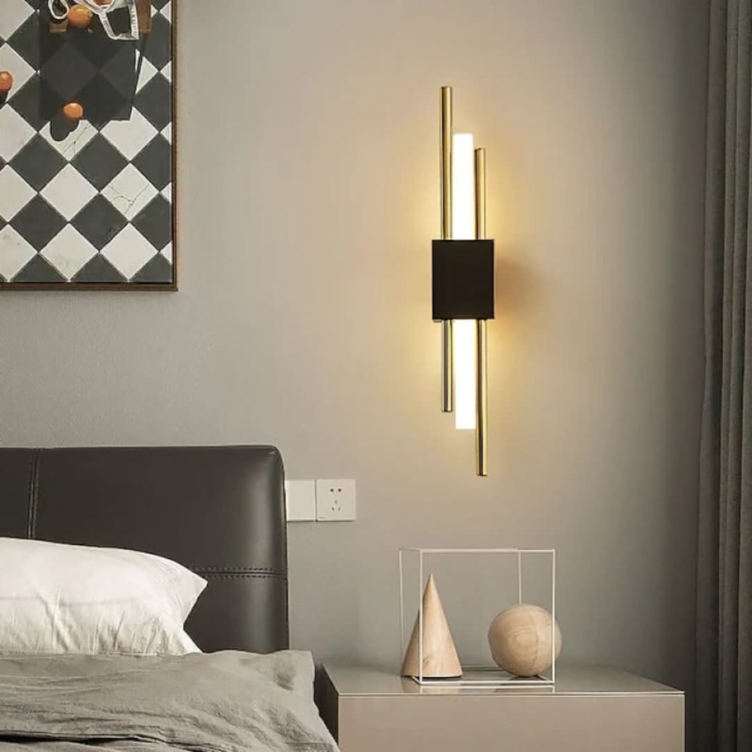 Luminart - Lámpara de pared LED negra/dorada con elegante para el dormitorio-Wall light-VyFlair