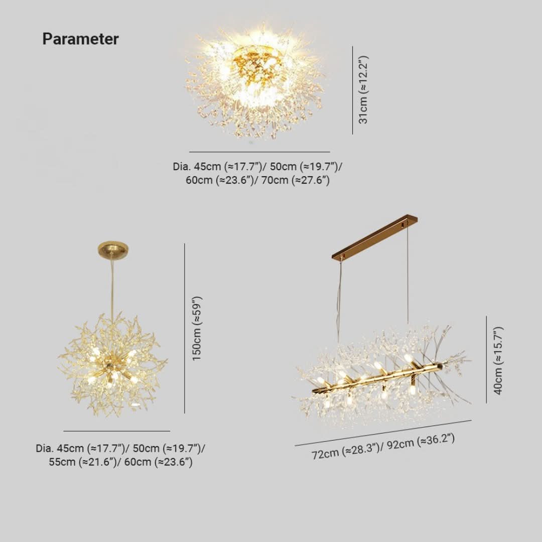 Luces colgantes de Lili Diseño LED White Gold Metal Sala de estar de comedor-Ceiling lamps-VyFlair