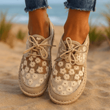 Zapato ortopédico elegante con bordado floral - Arabella - VyFlair