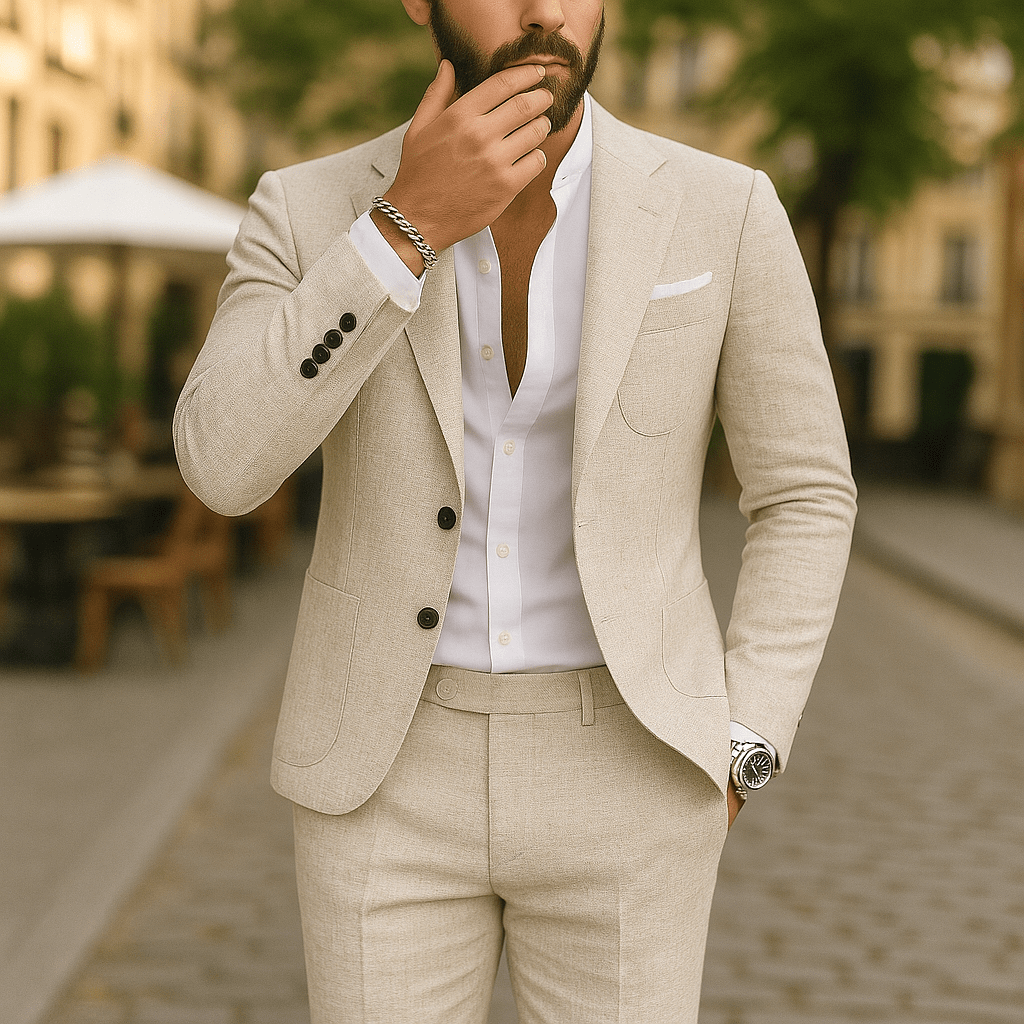 ÉDOUARD|Traje de lino de lujo para hombre - VyFlair