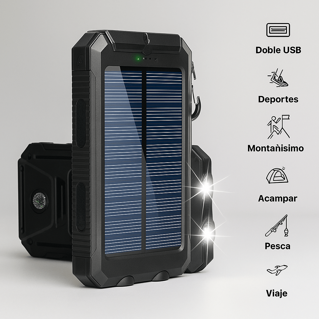 Batería Solar 500000mAh Impermeable Portátil