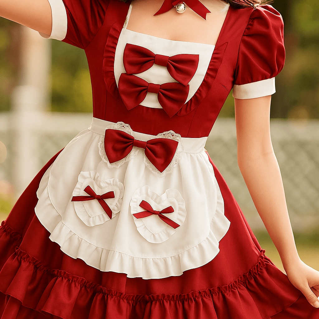 Disfraz de Camarera Halloween - Mini Cosplay Volantes Talla Grande - VyFlair