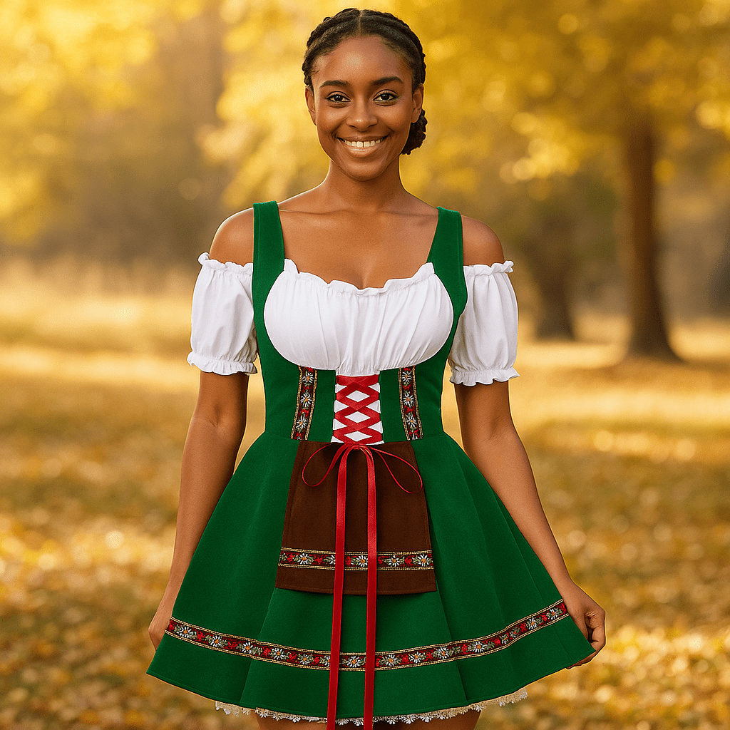Ropa de Halloween Bavaroise - Talla Grande - Mangas Abullonadas - Mini - VyFlair
