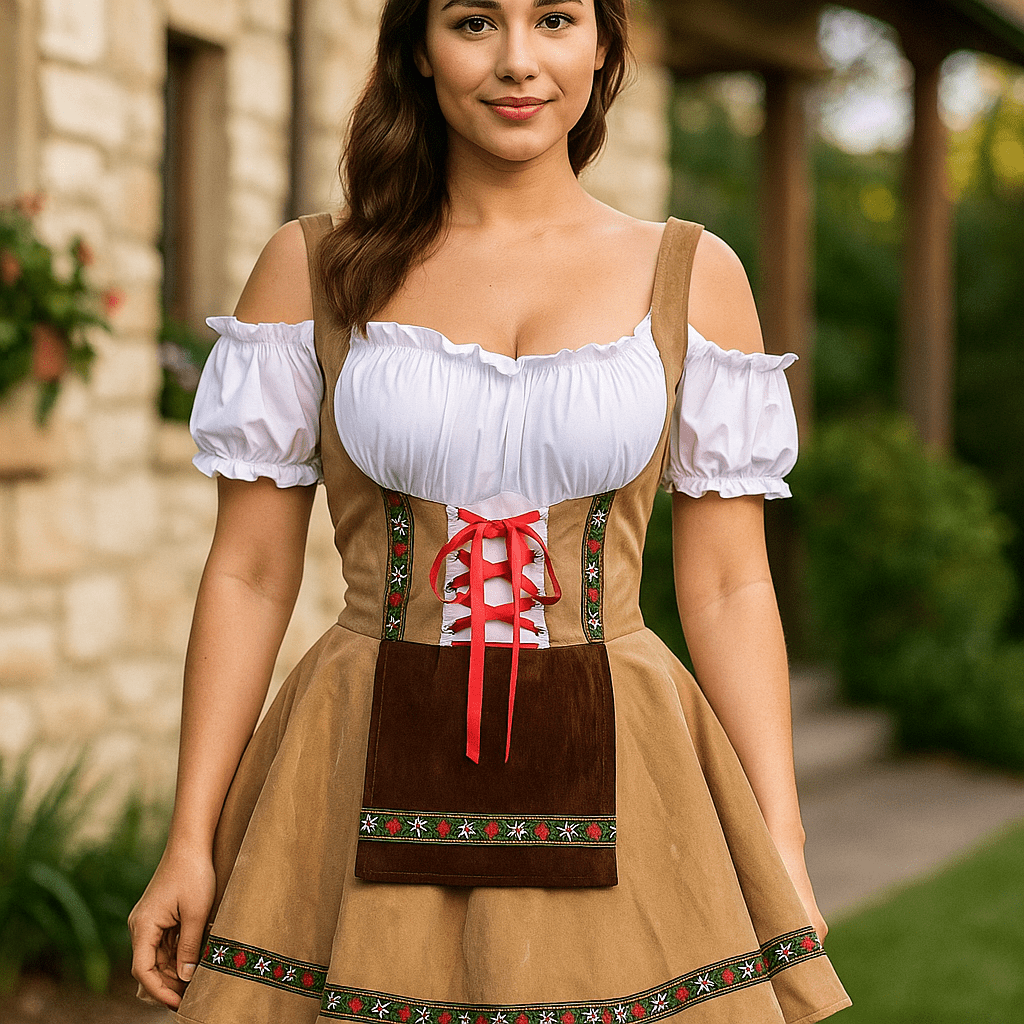 Ropa de Halloween Bavaroise - Talla Grande - Mangas Abullonadas - Mini - VyFlair