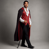 Disfraz de Vampiro Gótico Hombre - Abrigo Largo - Camisa Volantes - VyFlair
