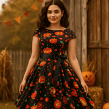 Ropa Midi Anita - Halloween Fantasmas & Calabazas - Elegancia Única - VyFlair