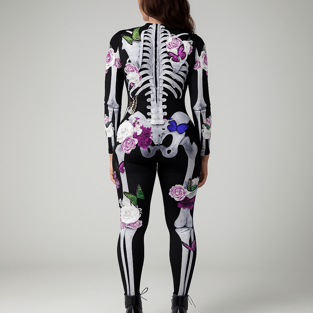 Disfraz de Halloween Ornella - Esqueleto Floral - Único y Fuerte - VyFlair