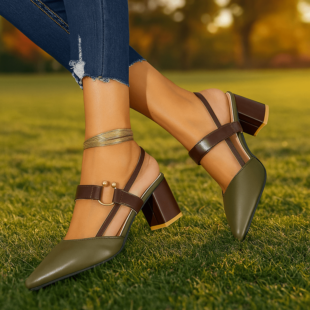 Emma | Tacones Ortopédicos Elegantes de Cuero - VyFlair