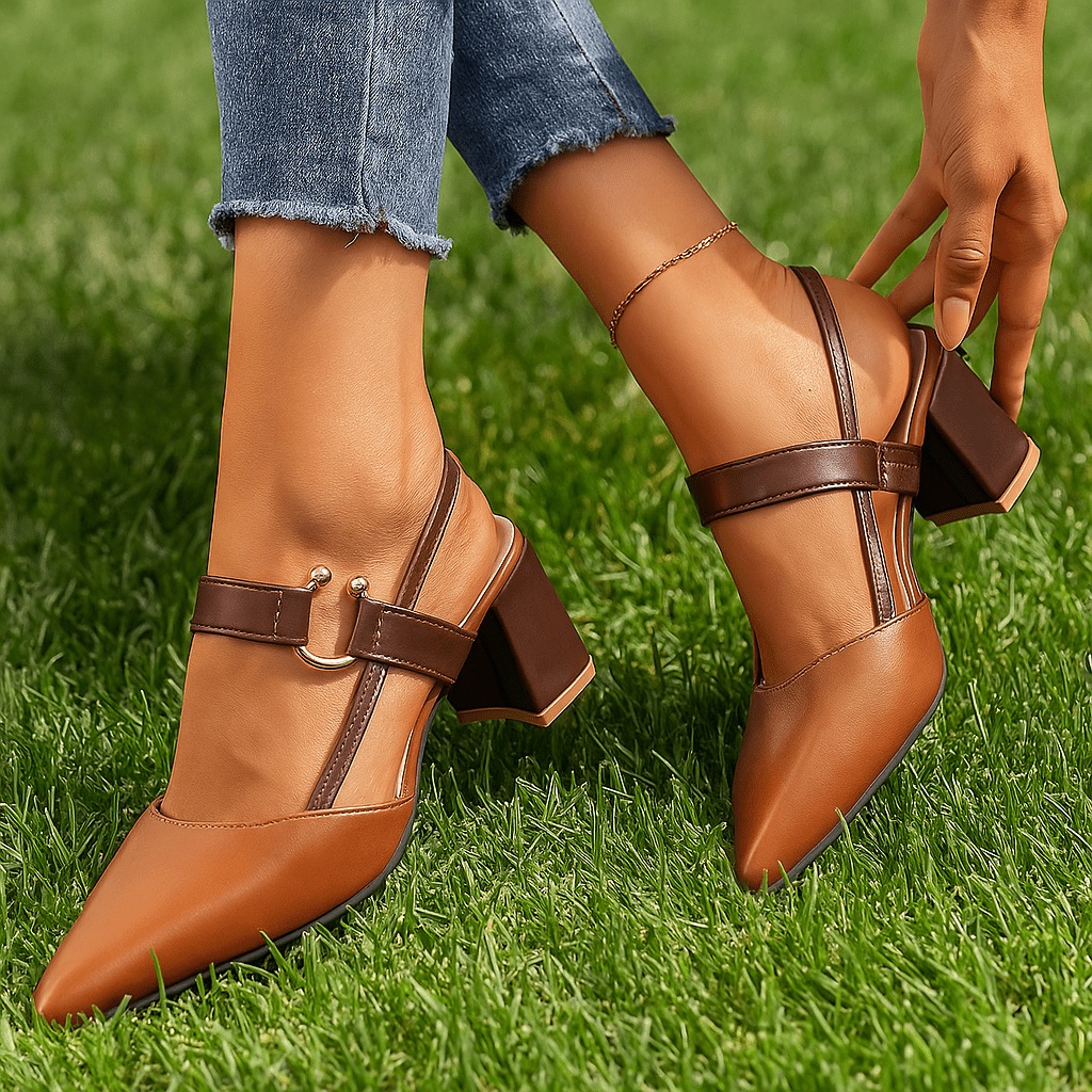 Emma | Tacones Ortopédicos Elegantes de Cuero - VyFlair