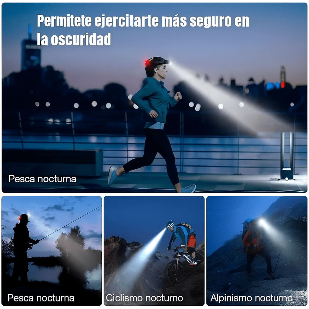 Linterna Frontal LED Recargable Resistente al Agua - VyFlair
