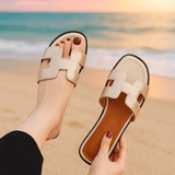 H Sandal | Sandalias de Cuero Vegano Modernas Diseño H - VyFlair