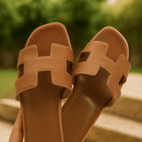 H Sandal | Sandalias de Cuero Vegano Modernas Diseño H - VyFlair