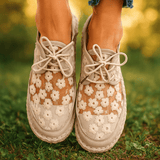 Zapato ortopédico elegante con bordado floral - Arabella - VyFlair