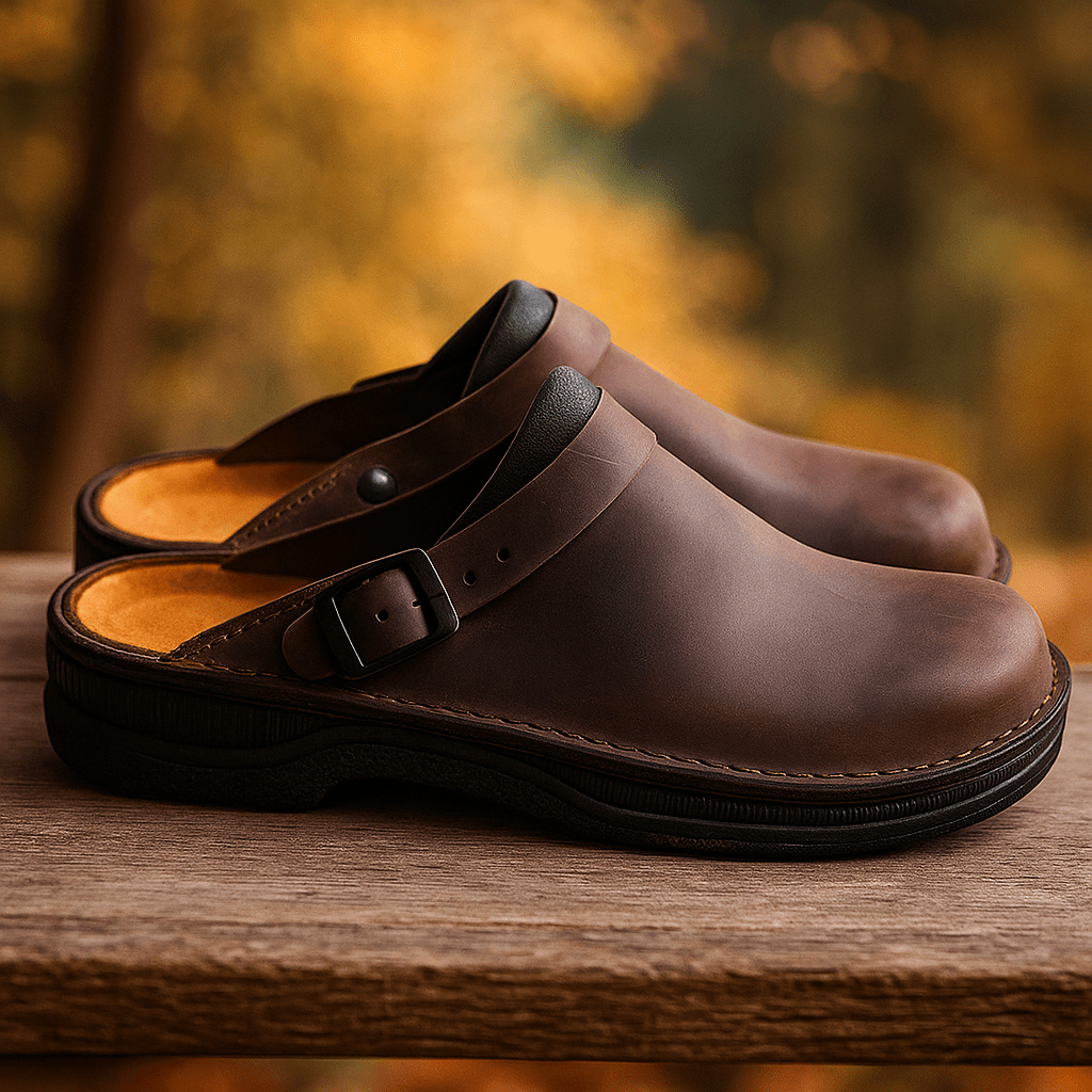 Zuecos Clásicos de Cuero con Hebilla Ajustable - VyFlair