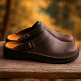 Zuecos Clásicos de Cuero con Hebilla Ajustable - VyFlair