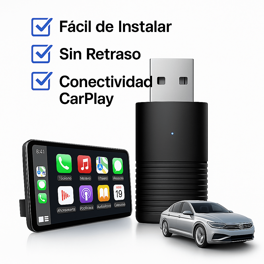 Adaptador Wireless CarPlay y Android Auto Universal - VyFlair