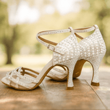 Zapatos de Tacón Alto de Satén con Brillos - VyFlair