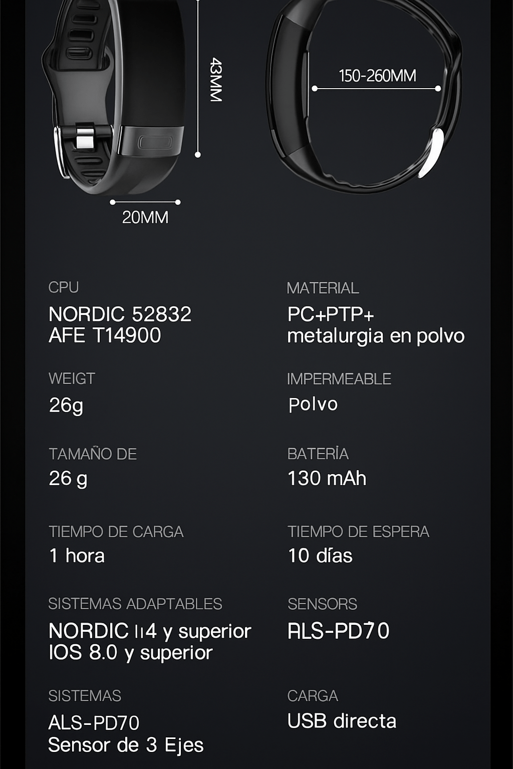 Pulsera Inteligente con EKG y Monitoreo de Salud - VyFlair
