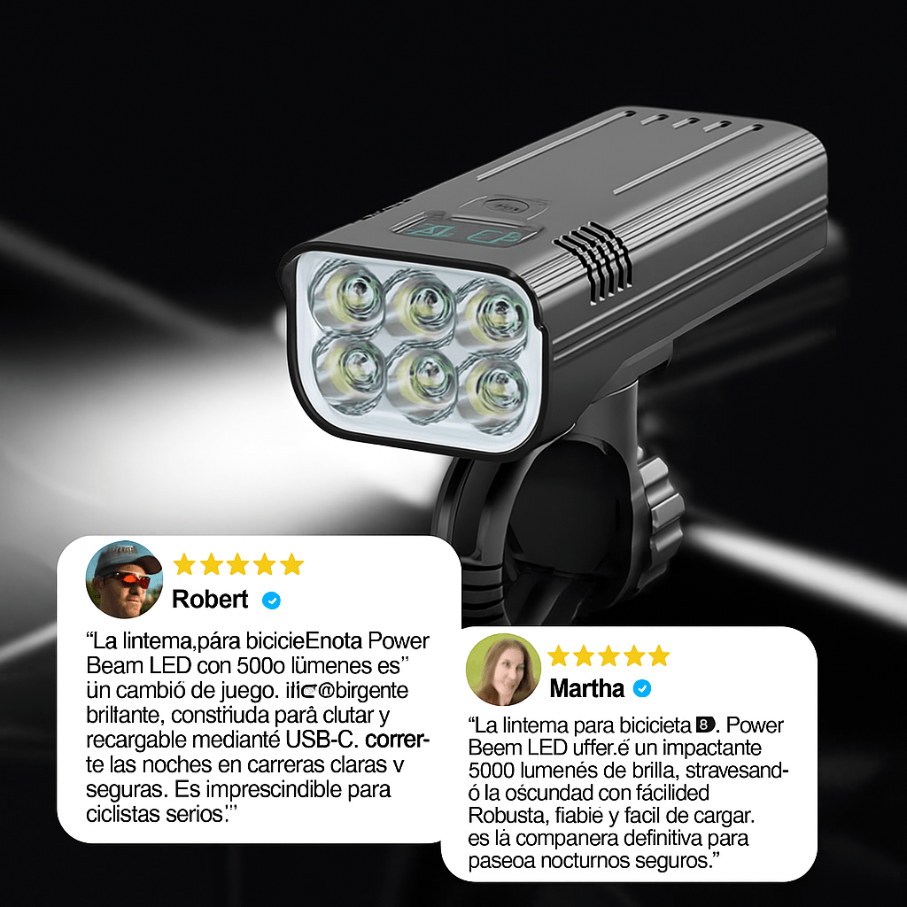 Luminoride Power Beam Luz Bicicleta 5000 Lúmenes - VyFlair