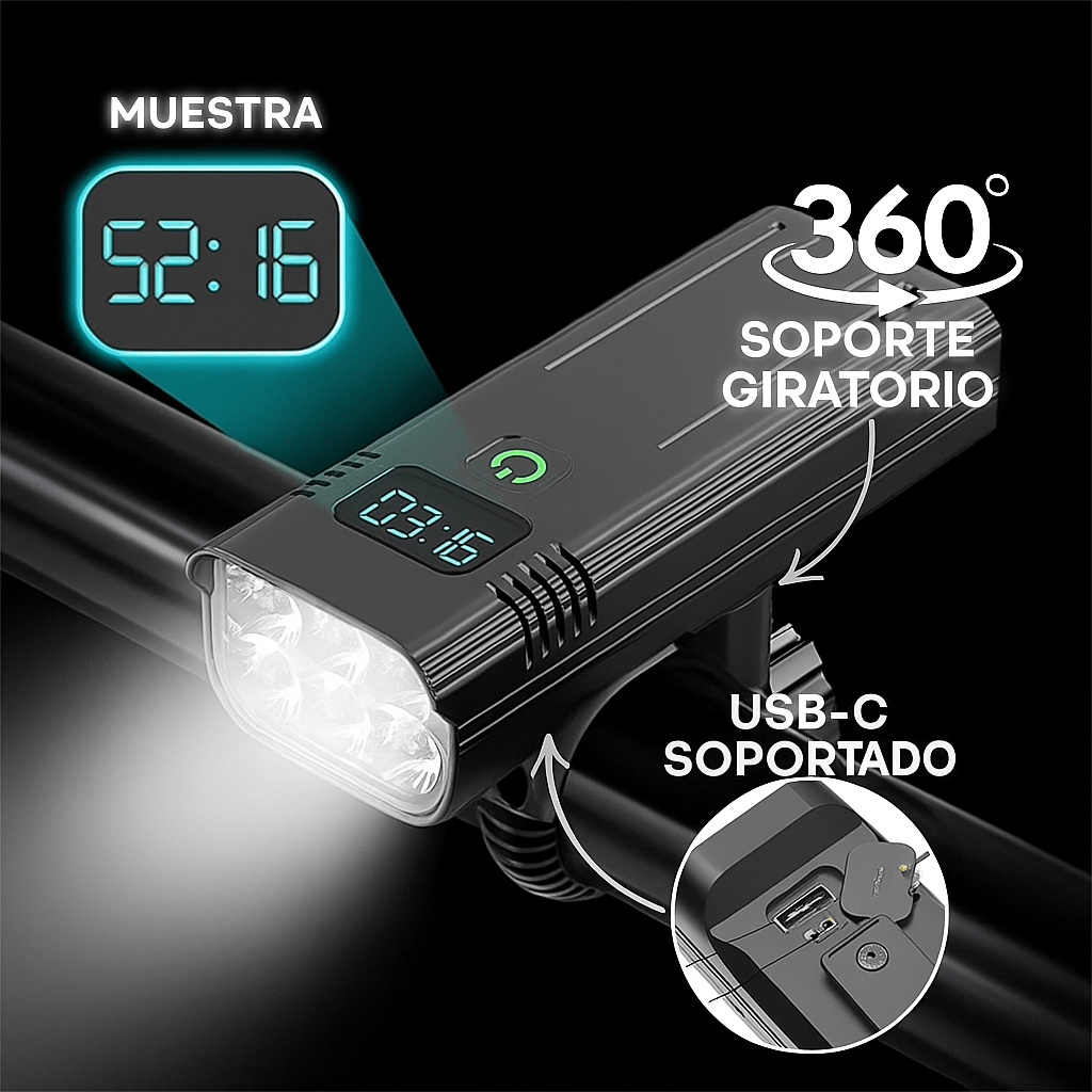 Luminoride Power Beam Luz Bicicleta 5000 Lúmenes - VyFlair